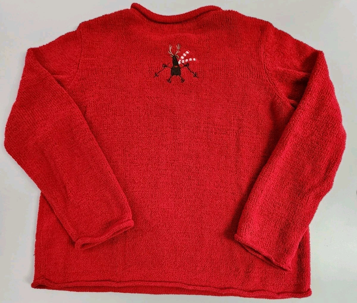 Sz XL Christopher & Banks Christmas/Winter Embroidered Reindeer Sweater