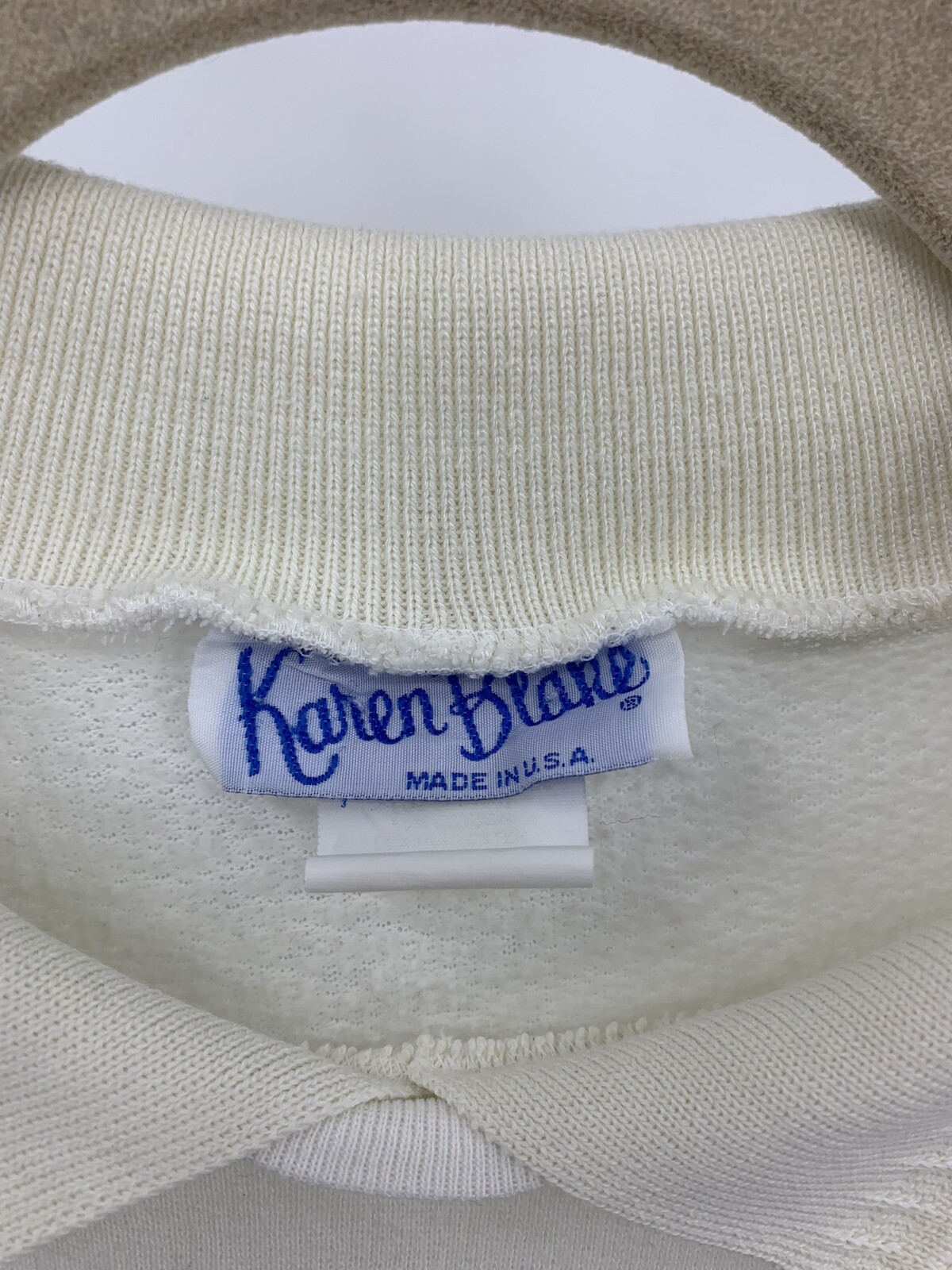 Vintage 80s 90s Karen Blake Collared Sweatshirt USA Made Leaf Print Granny Core