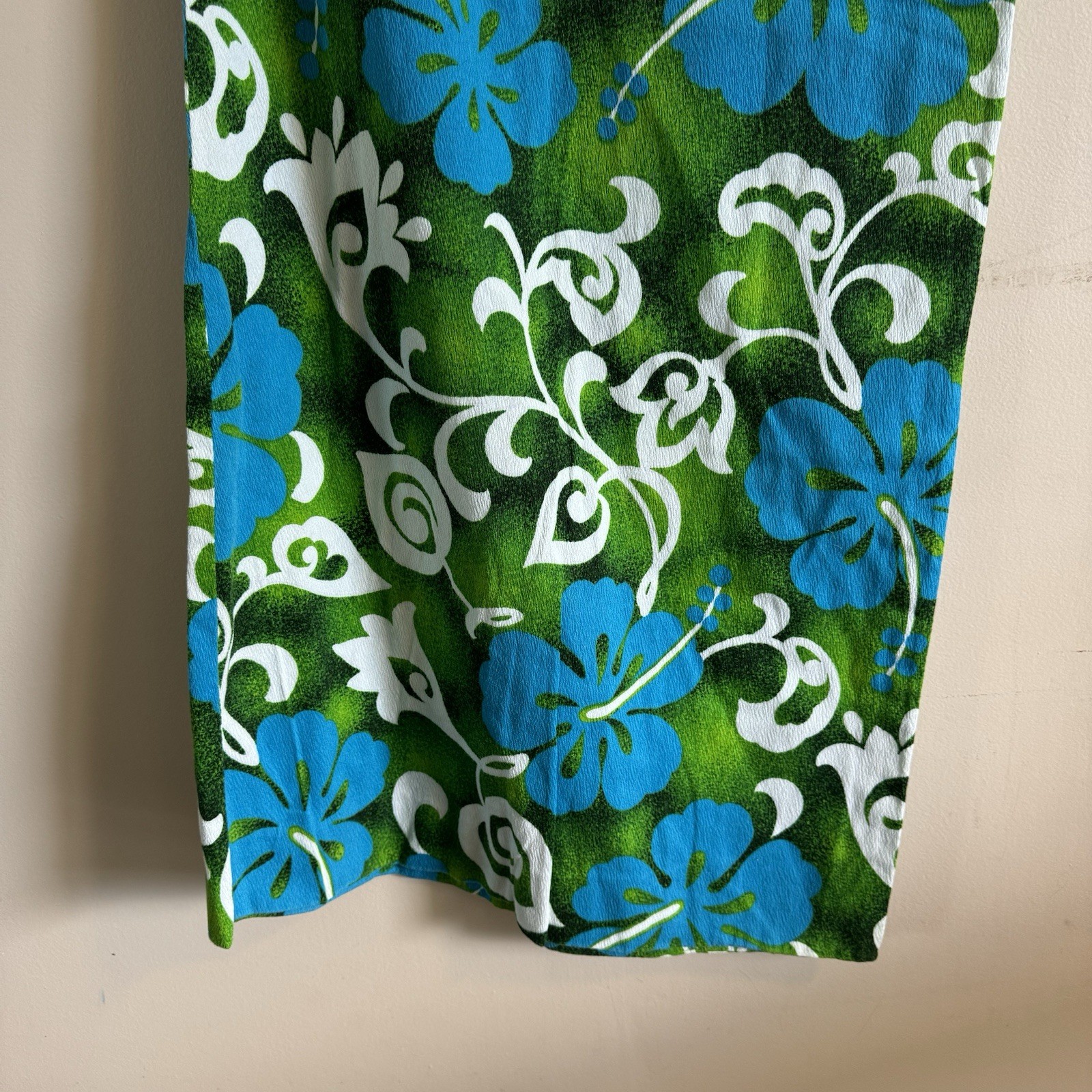 Vogue Paris Original Vintage Hawaiian Handmade One Shoulder Dress Designer