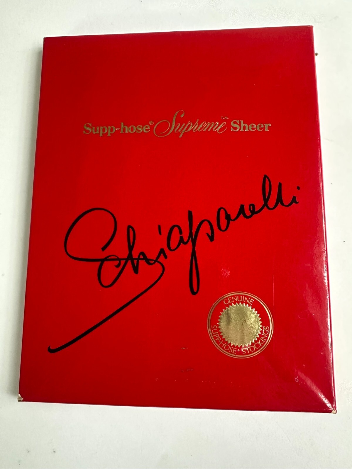 Box of 1 Schiaparelli Supp-hose, Size 10 1/2- 11 Sheer Nylon Stockings- Navy