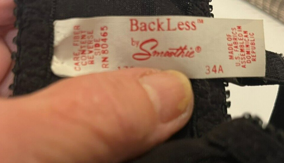 Vintage 1970’s Backless By Smoothie Bra 34A Underwire NWT