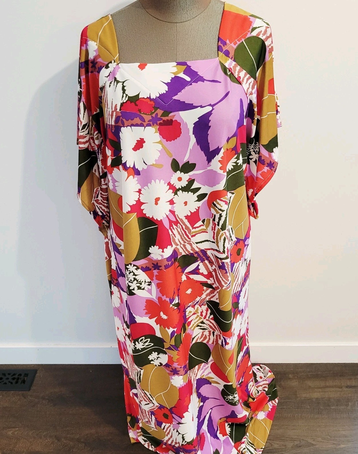 Vtg 70’s Rhapsody Chicago Glazier Floral Pajama Long Miu Miu Gown Sz Lg READ