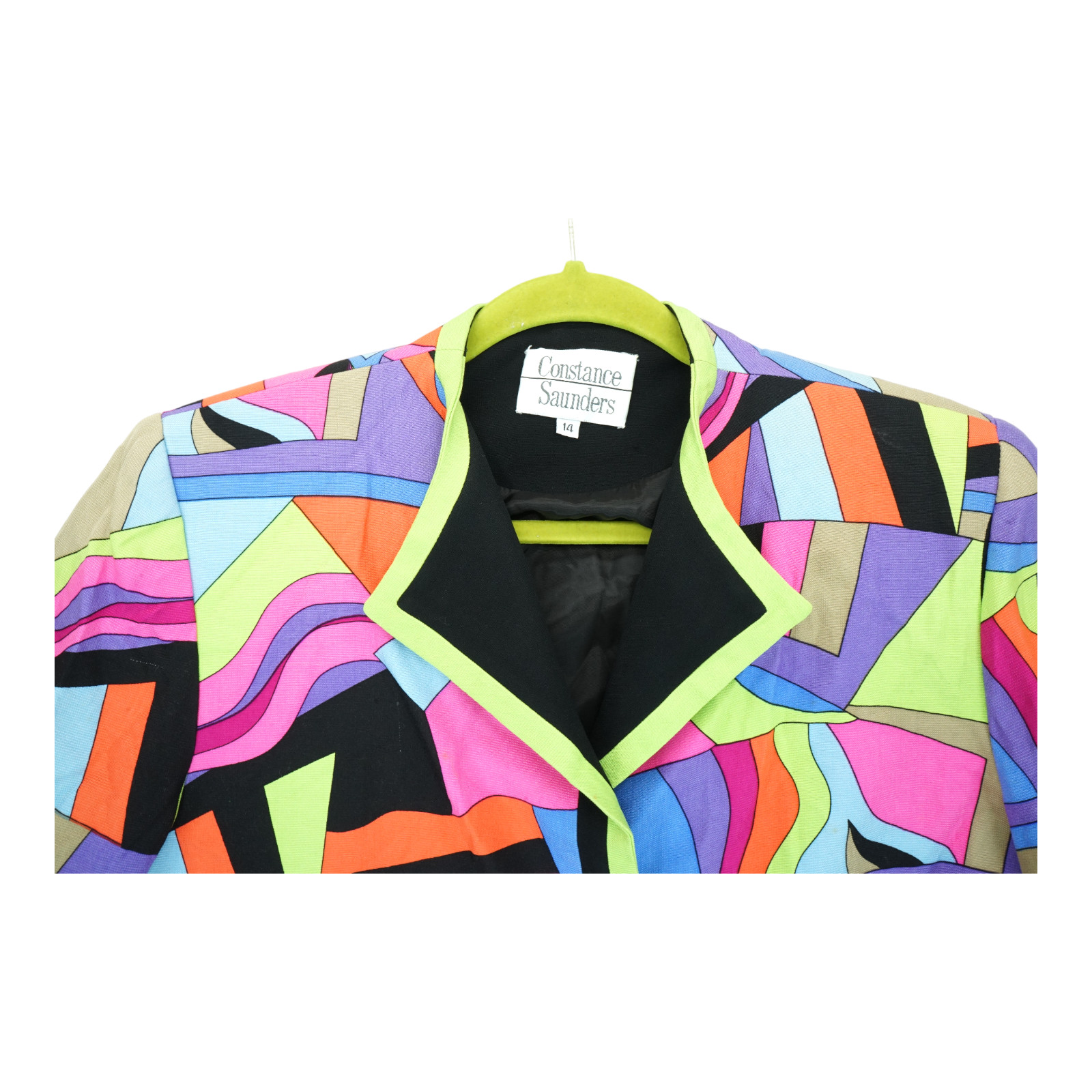 Vintage Constance Saunders Neon Blazer – Rare – Size 14 – Women’s