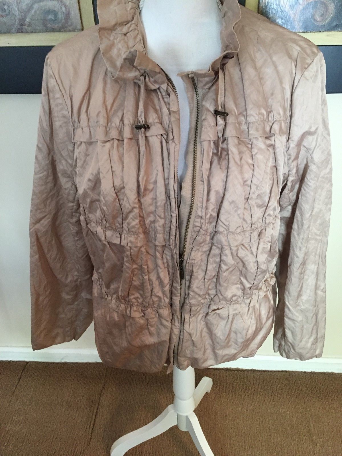 Erin Women’s Jacket PXL Dry Clean Polyester Zipper and Draw String Collar