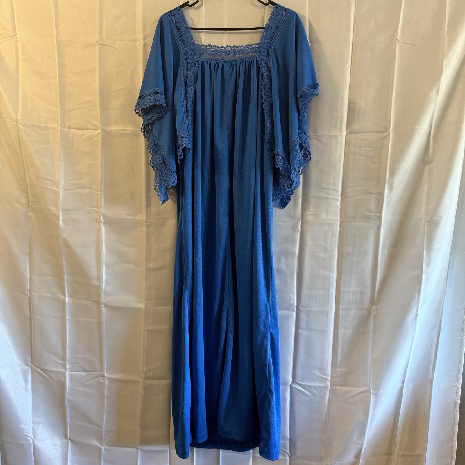 Vintage Sears Royal Blue L Night Gown Evening Wear Lounge Dress Sexy Intimate