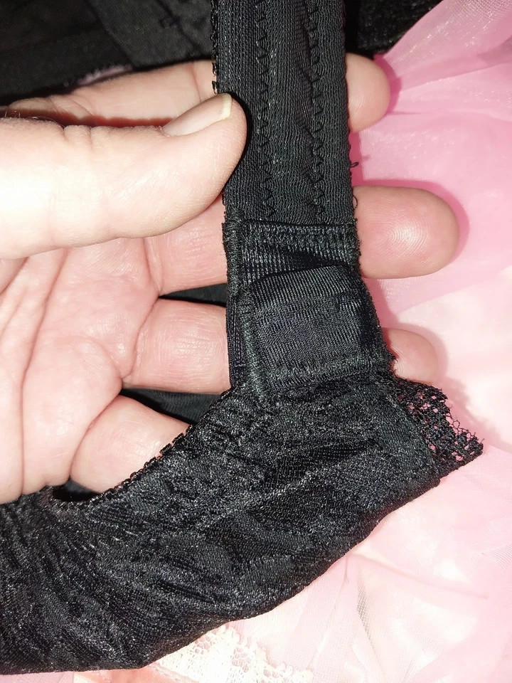 VTG Styl Pointy Eye Hook Front Closure Bra Back Support Office Sissy 38C NO UW