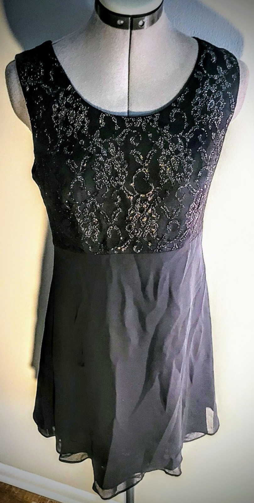 Vintage C.D.C. Black Lace Party/Mini Dress Size 8