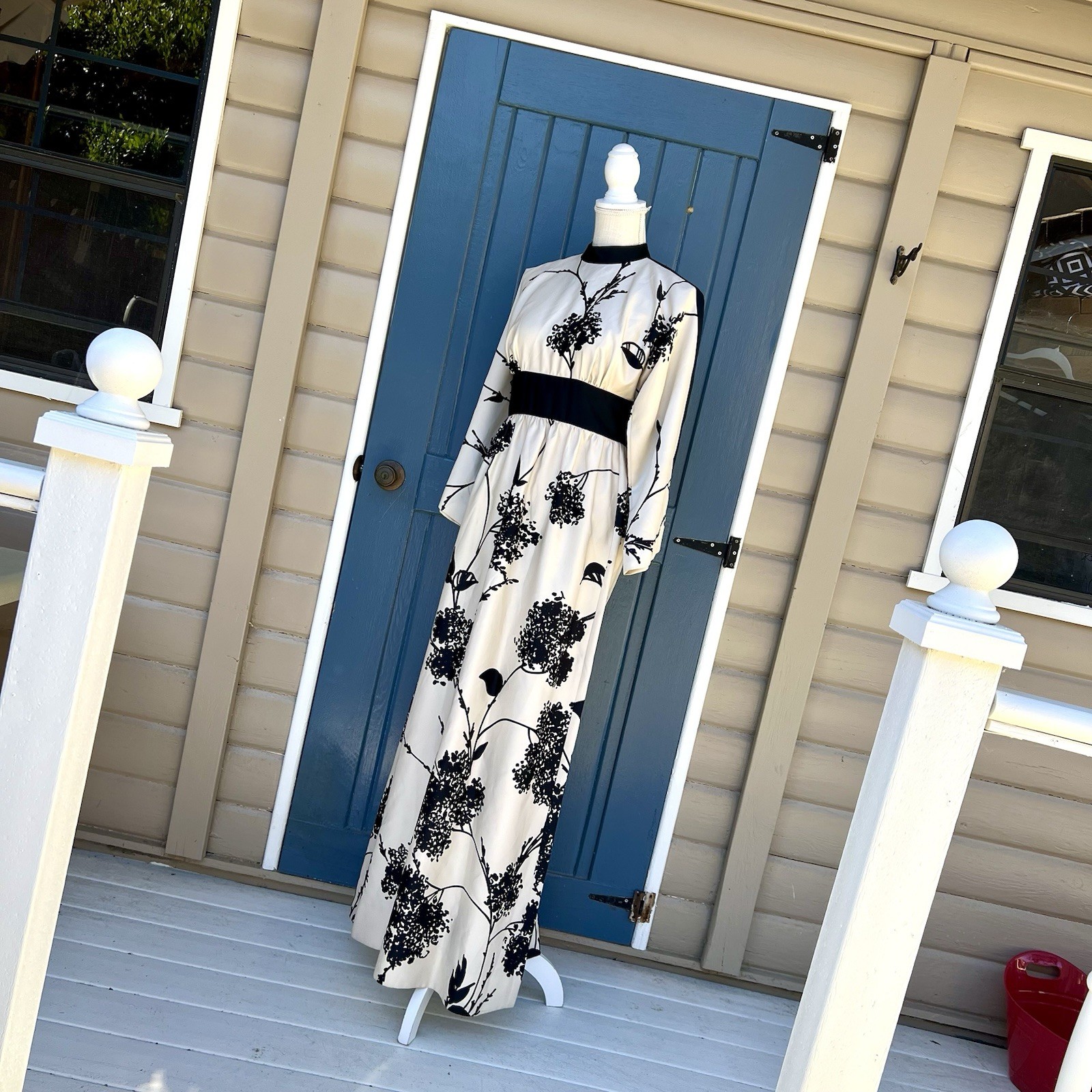 Vintage Tori Richard Honolulu Retro 70sWhimsygoth Empire Waist Floral Gown 8