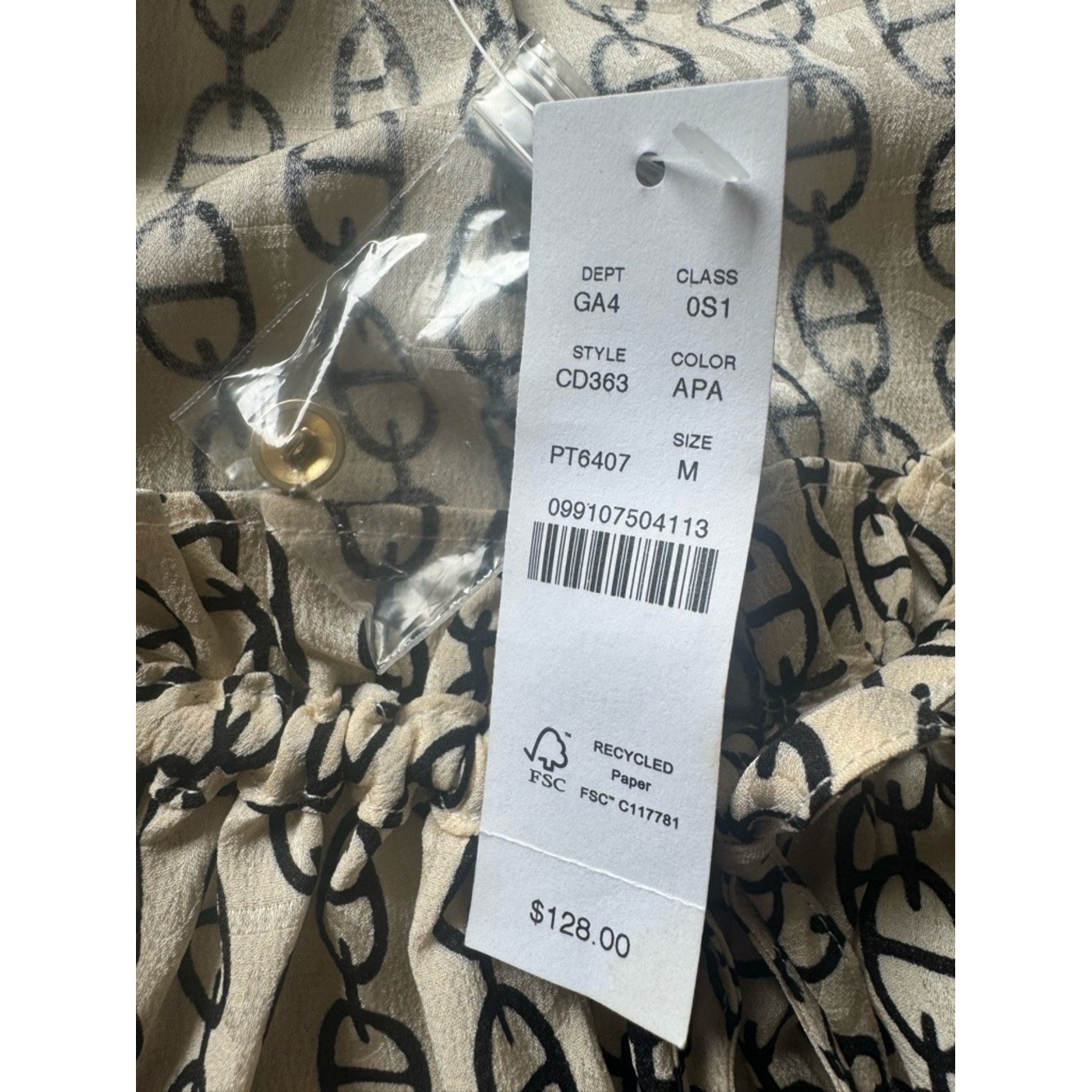 J. Crew Ruffleneck midi dress in vintage links print New with Tags No Waist Tie