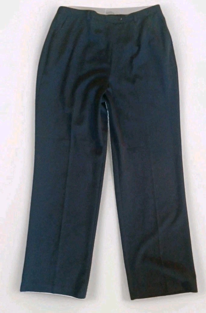 Vtg y2k Womens High Rise Straight Leg Polyester Dress Pants sz 16 Navy Corpcore