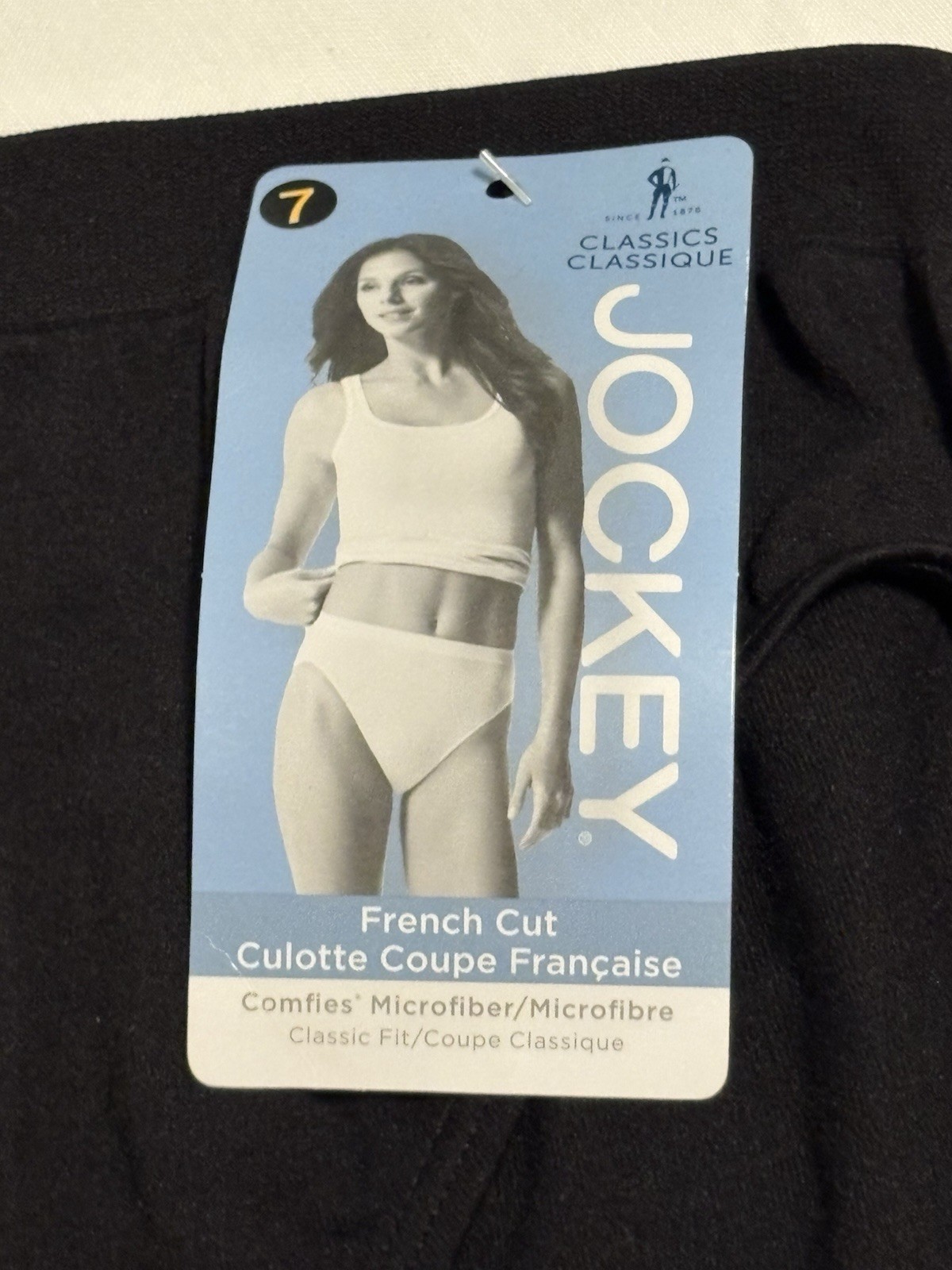 Vintage JOCKEY Size 7 Comfies French Cut Panty Nylon Microfiber Black