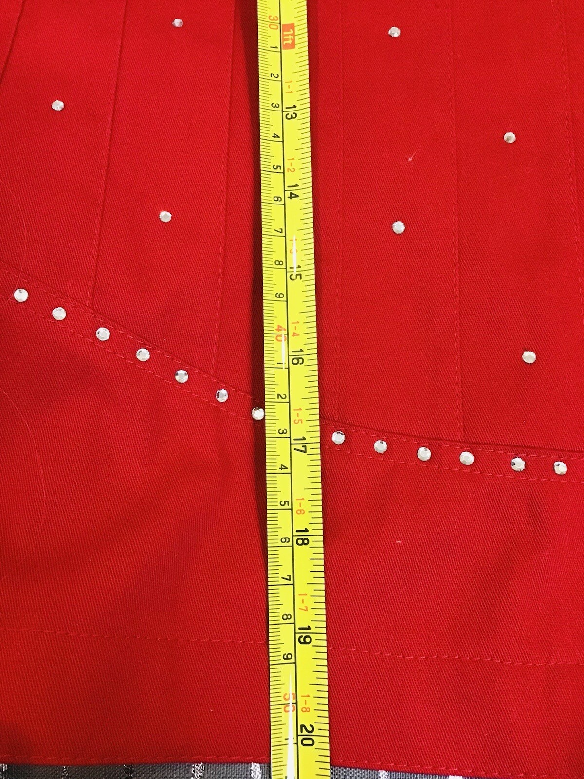 Rhinestone Red Jacket Vtg Mili Designs Zip Up Bling Buttons Cotton Shoulder Pads