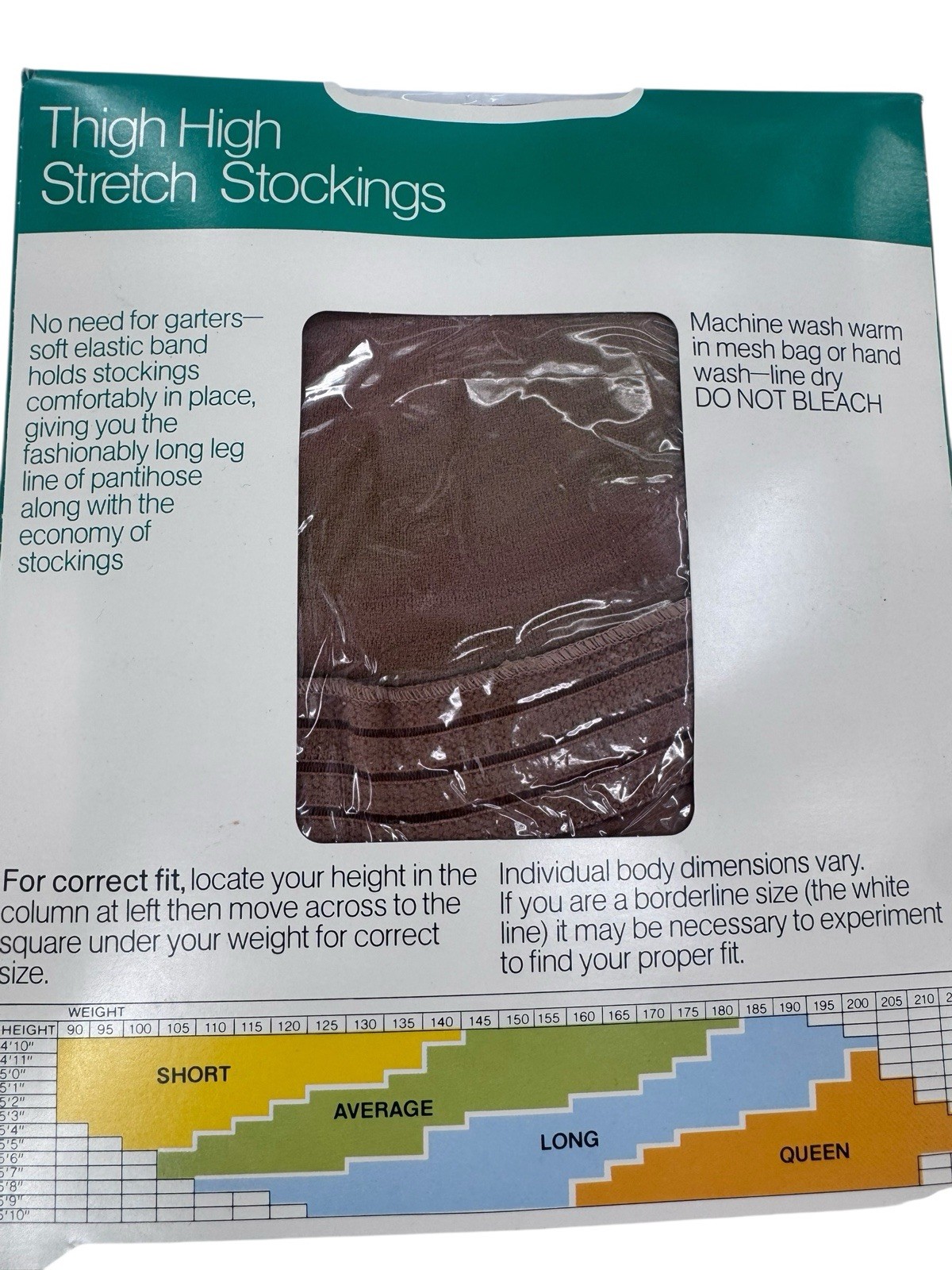 2 JC Penney Thigh High Stretch Stockings Size Average Nude VTG Fast Shipping