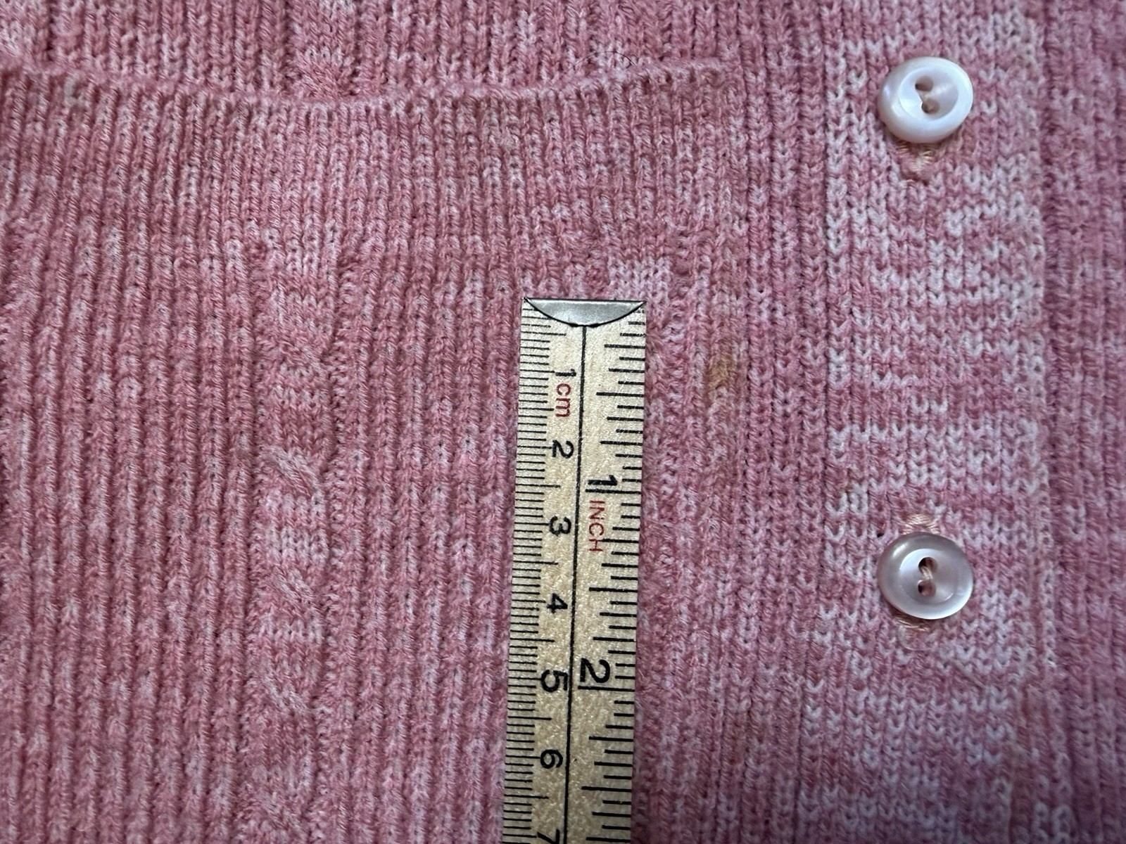 Vintage 70s Dusty Pink Sweater Vest Size S Knit Sleeveless Button Up Preppy