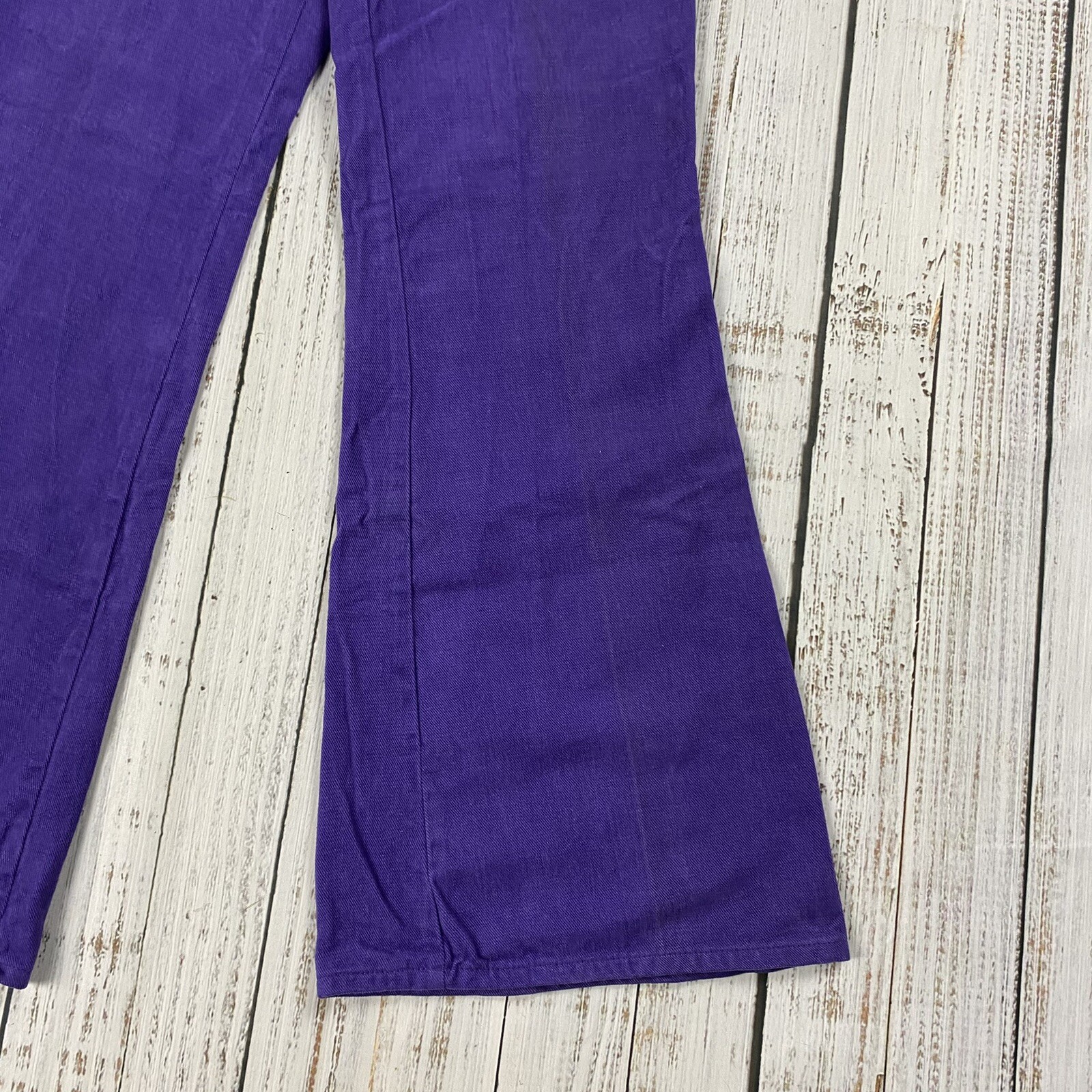 VTG 60S 70S miss H.I.S WOMENS PURPLE FLARED BELL BOTTOM DISCO HIPPY PANTS 30X32