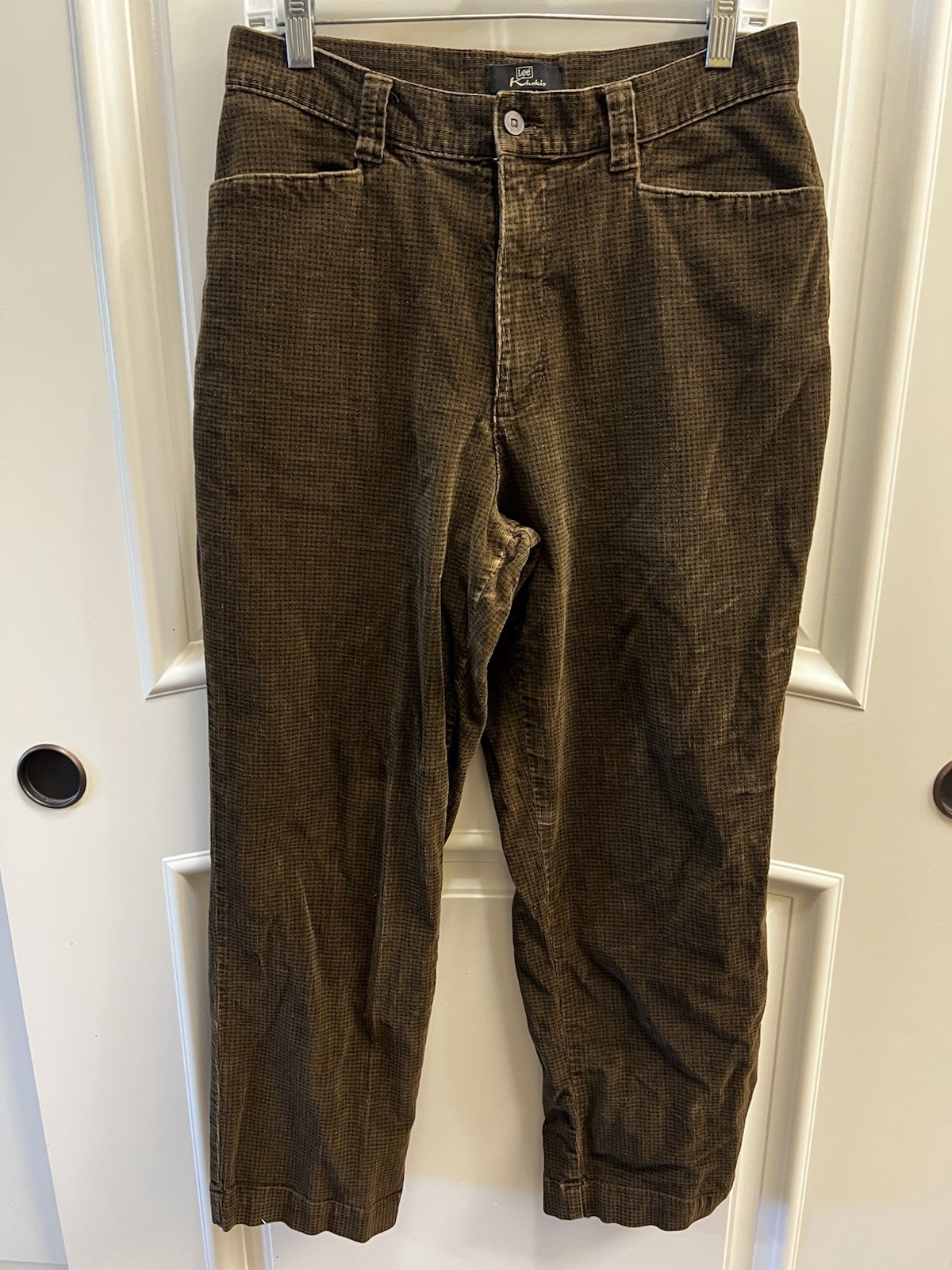 Vintage 90s Women’s Lee Casual Velour Pleated High Waist Trouser Size 10P Mom