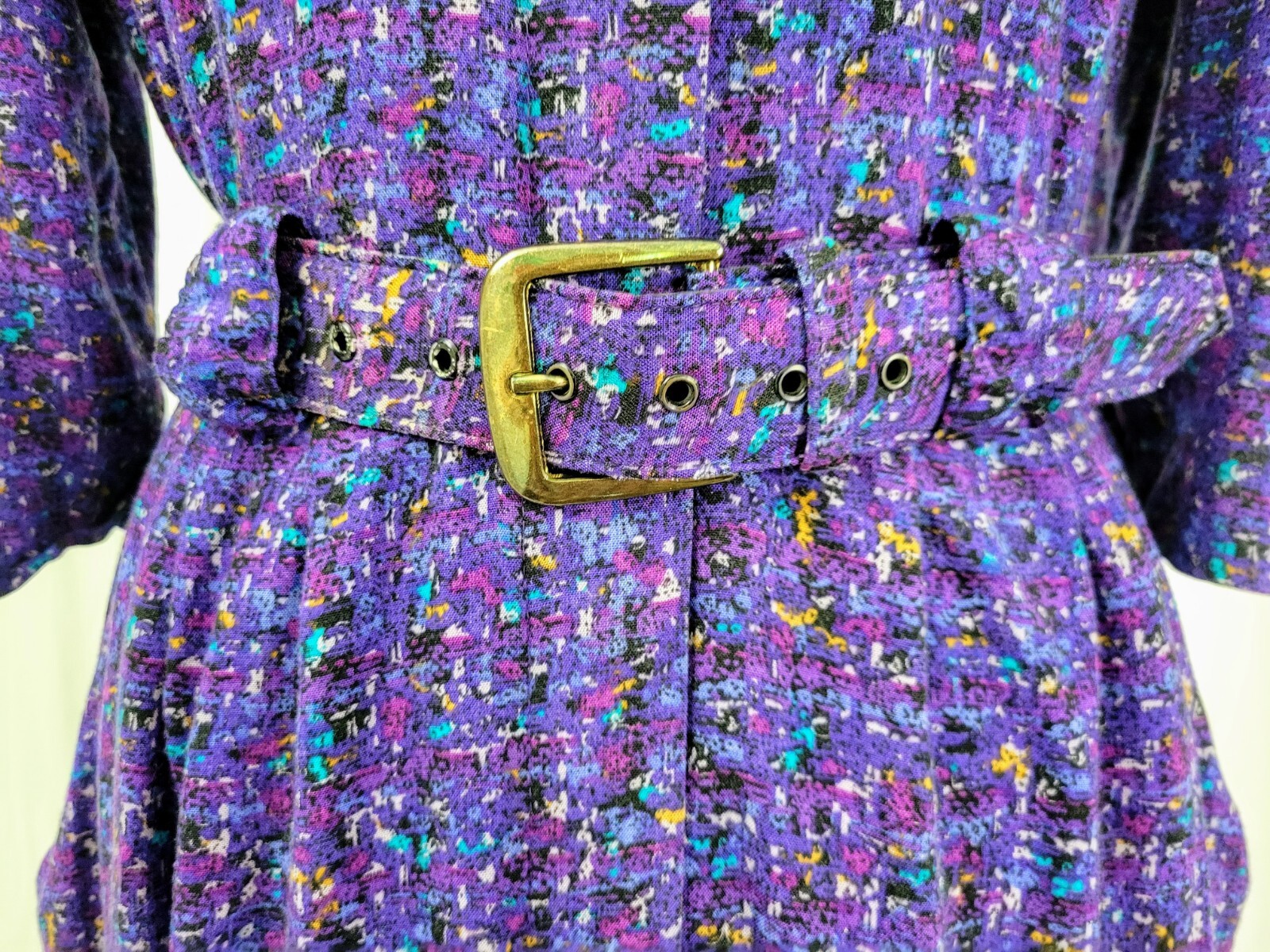 Vintage VLP Petites Purple Button Down Dress w Matching Belt Size S?