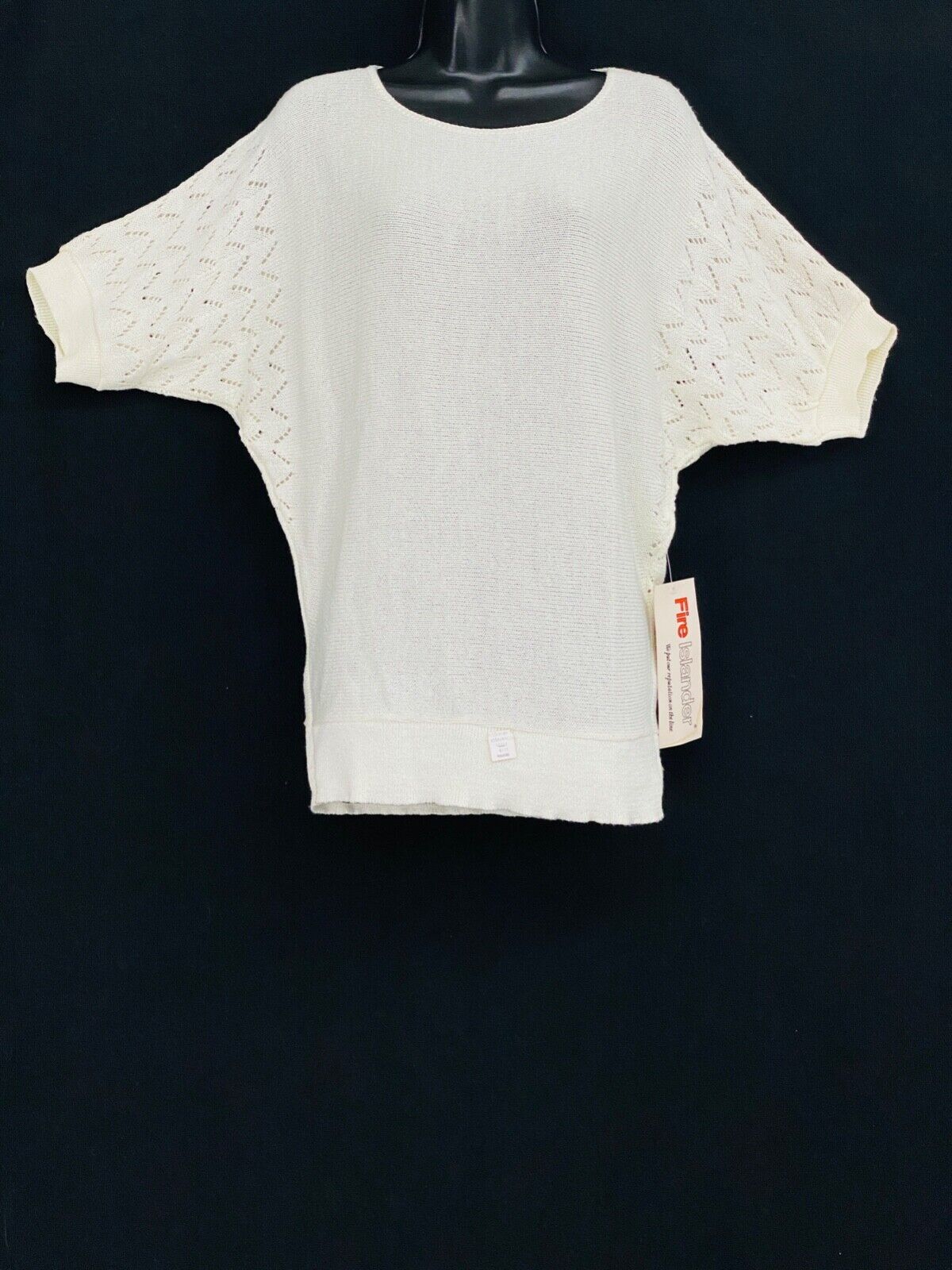 Vintage white sweater lot, ivory lightweight vest top shirt deadstock 1970 1980