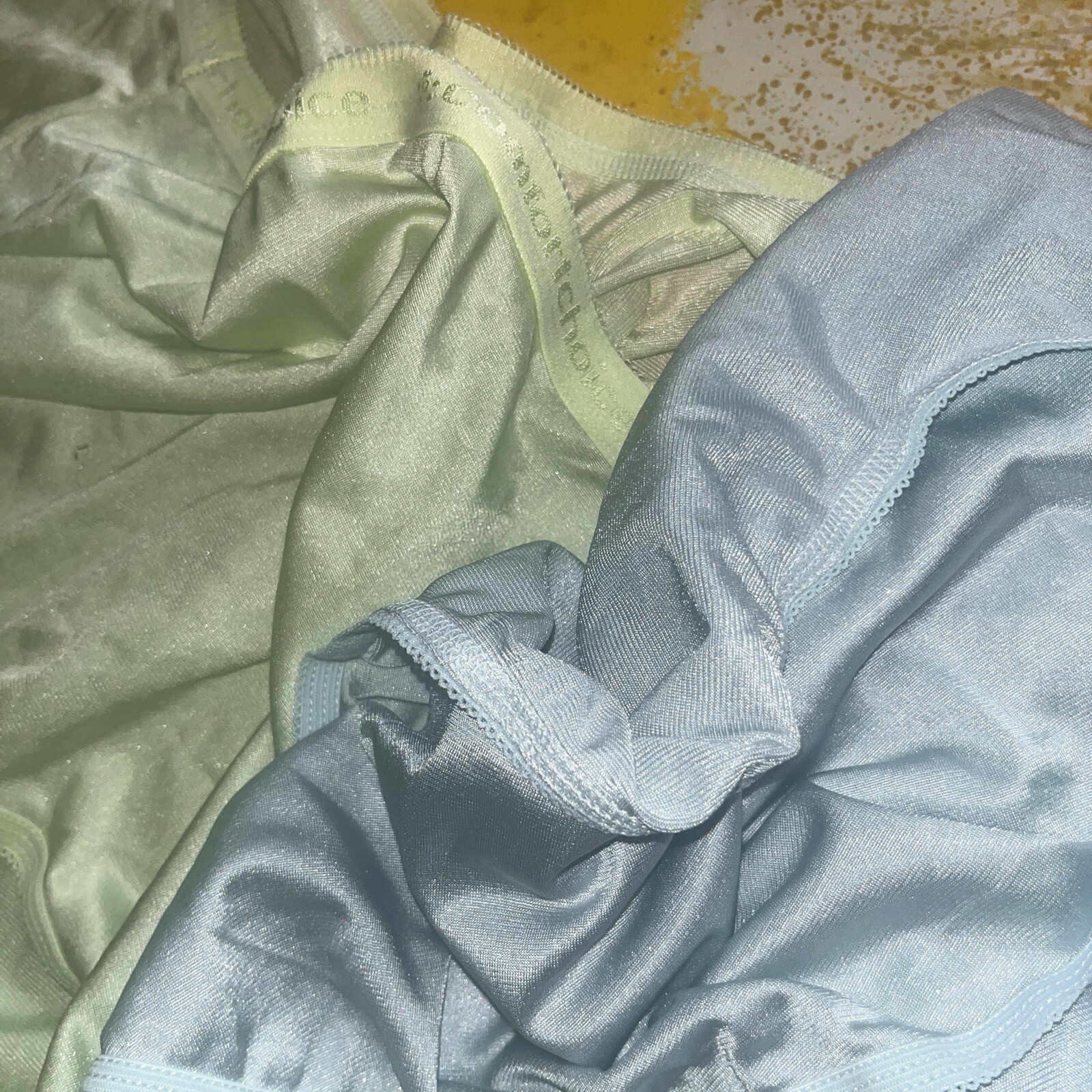 2 Panties Nylon size 16X plus, Comfort Choice brief Green And Blue