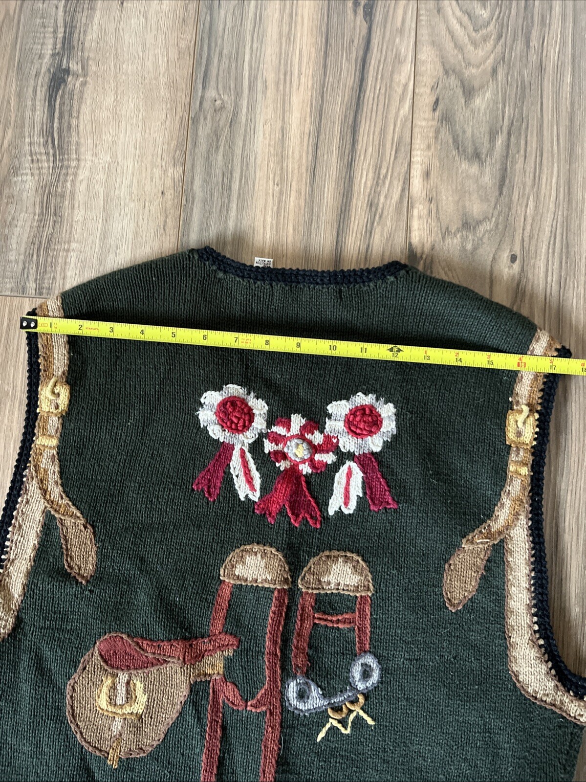 Vintage 80s Lauren Hansen Equestrian Sweater Vest Classic Preppy Old Money
