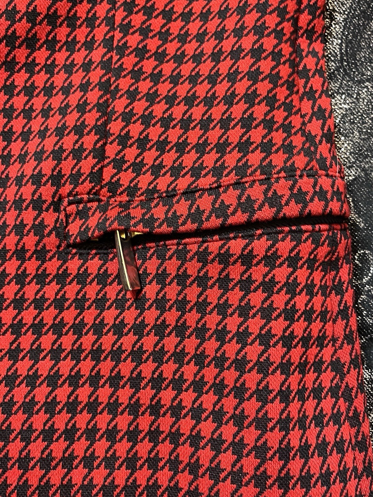 Vintage 80s Miss Miss Red Black Houndstooth Blazer Single Breasted EU 44