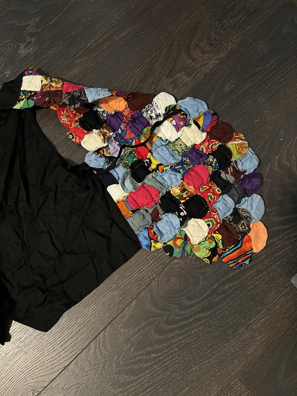 Vintage Yo Yo Patchwork Multi-Color Handcrafted Vest WOW