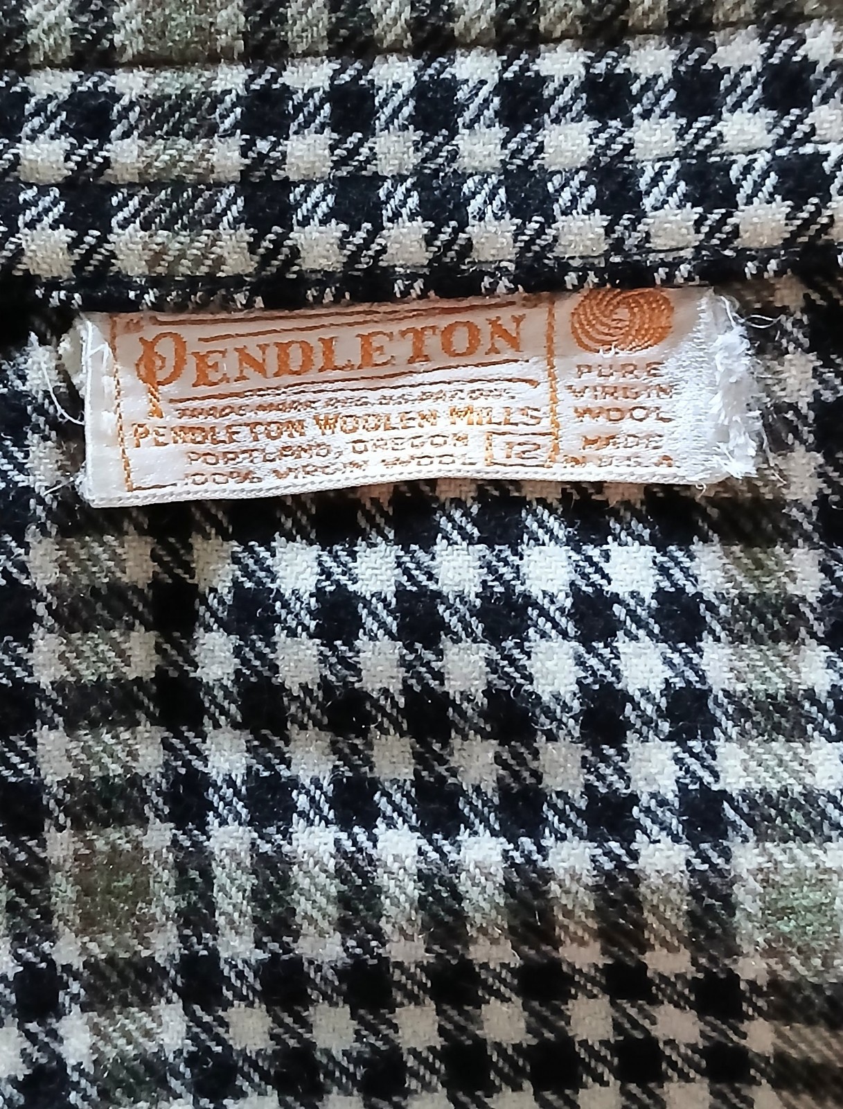 Vtg 1980s Pendleton Plaid All Wool Fitted Buttoned Front Maxi Skirt S
