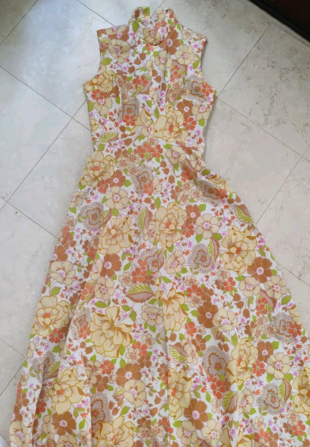 Vintage It’s Better Floral Print Retro 1970s Maxi Dress 🌸🌼