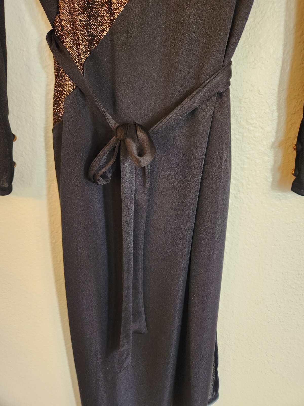 Women’s JC Penney Fashions 70’s 80’s Sheath Dress Size 5/6 Black Copper Stripes