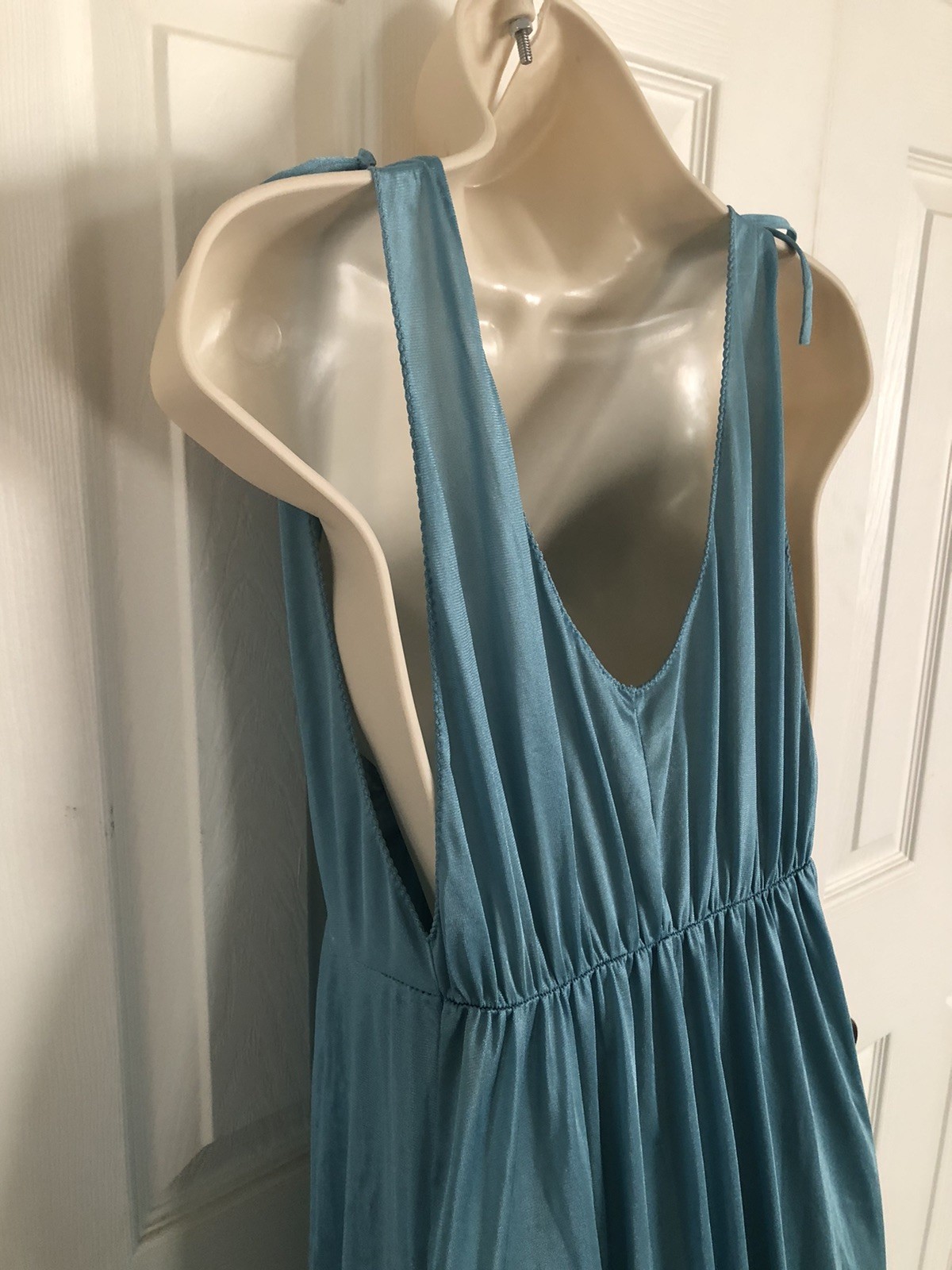 Vintage Lady Cameo Lingerie Sheer Nightgown Large Blue Pullover Babydoll Sexy