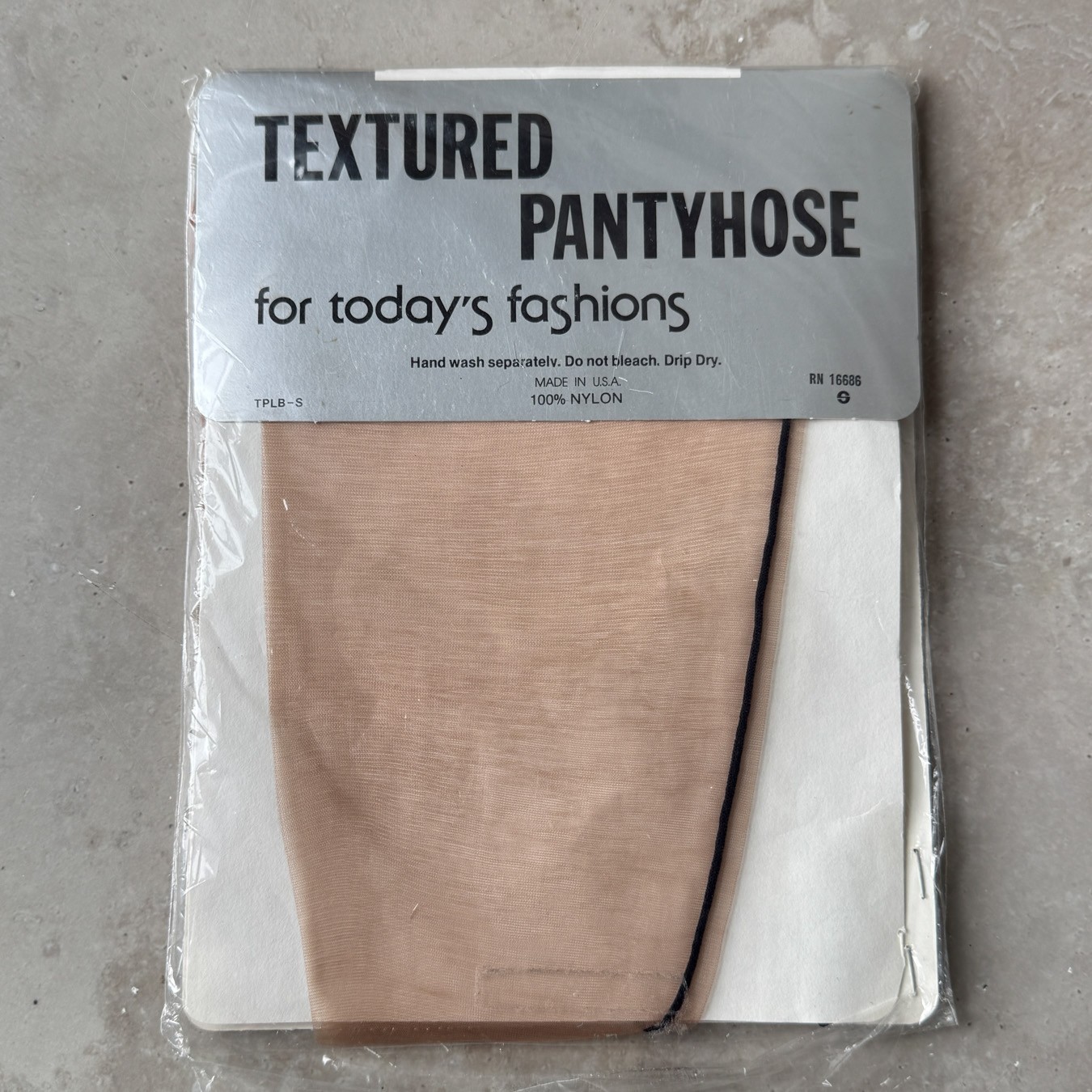 Vtg 1980s Beige Black Back Seam Thigh High Stockings Sz Medium NOS