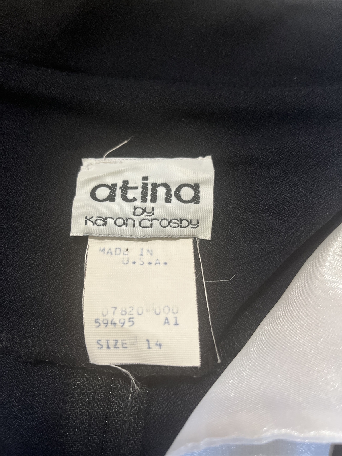 Vintage Atina by Karon Crosby Dress M/LNavy Blue Gold White Buttons Sailor Pinup