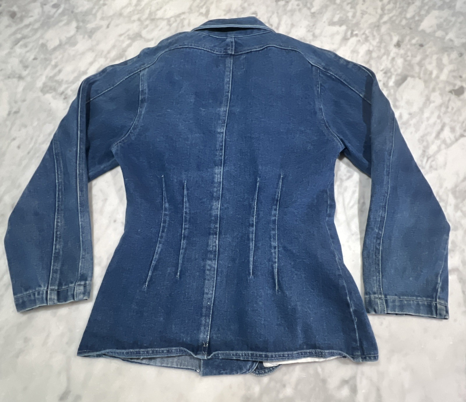 Vintage Changes Jean Jacket Womens 6 Blue Single Breasted Fitted Pockets 70s 80s