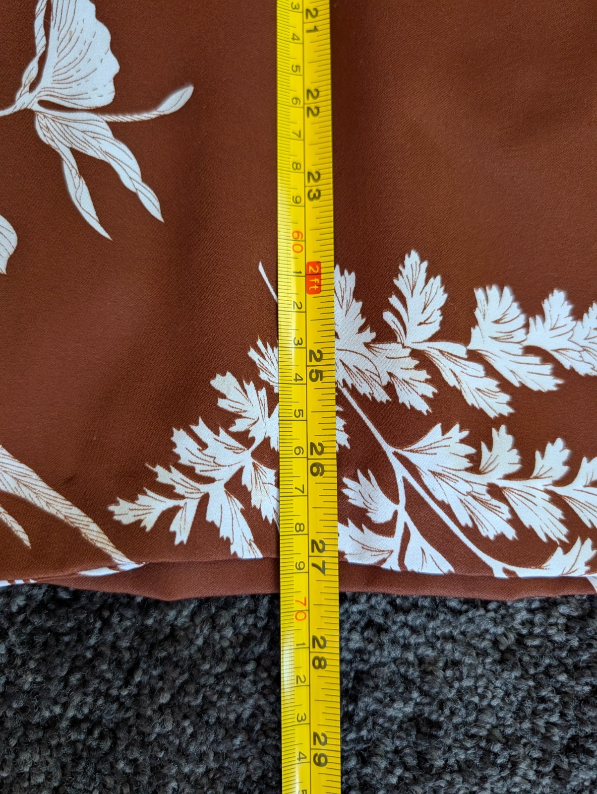 Vintage 70s 80s HAWAII NEI Honolulu Honeymoon Set Brown White Botanical Print 10