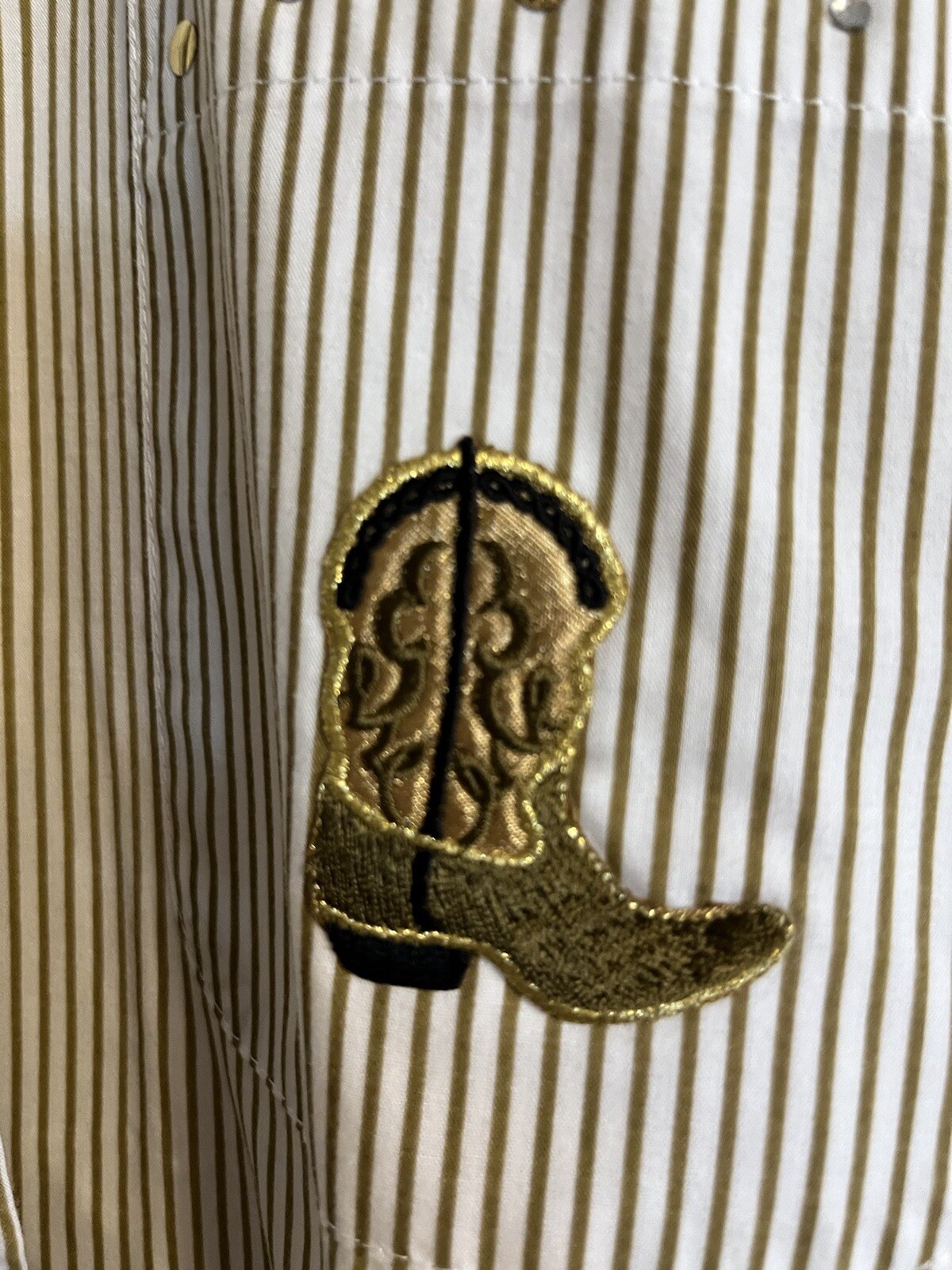Shirt Size Medium Rhinestone Studded Western Equestrian Show Rodeo Stripe