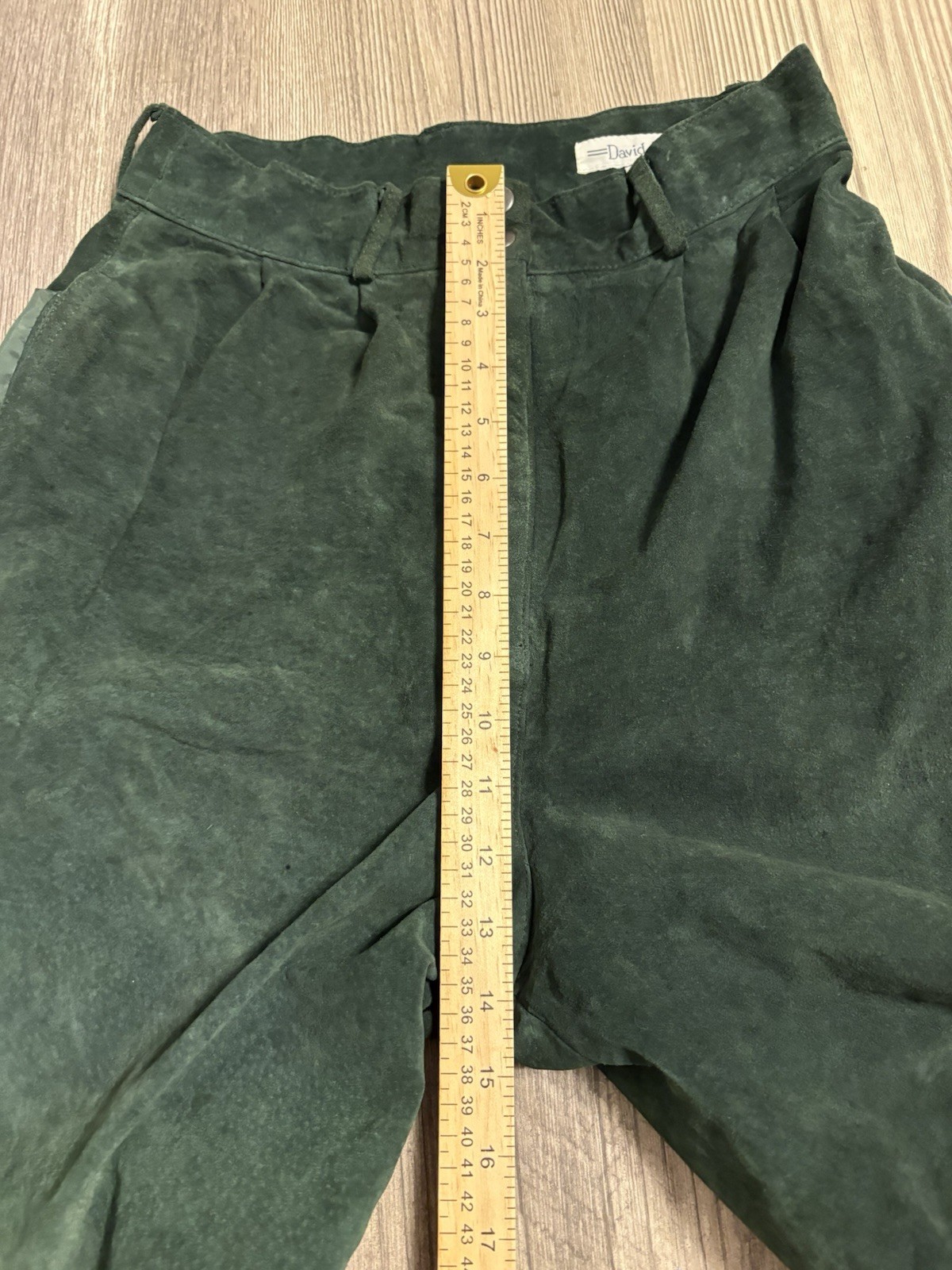 David Hollis Vintage Suede Shorts Size 10 Dark Green Dark Academia Indie Sleaze