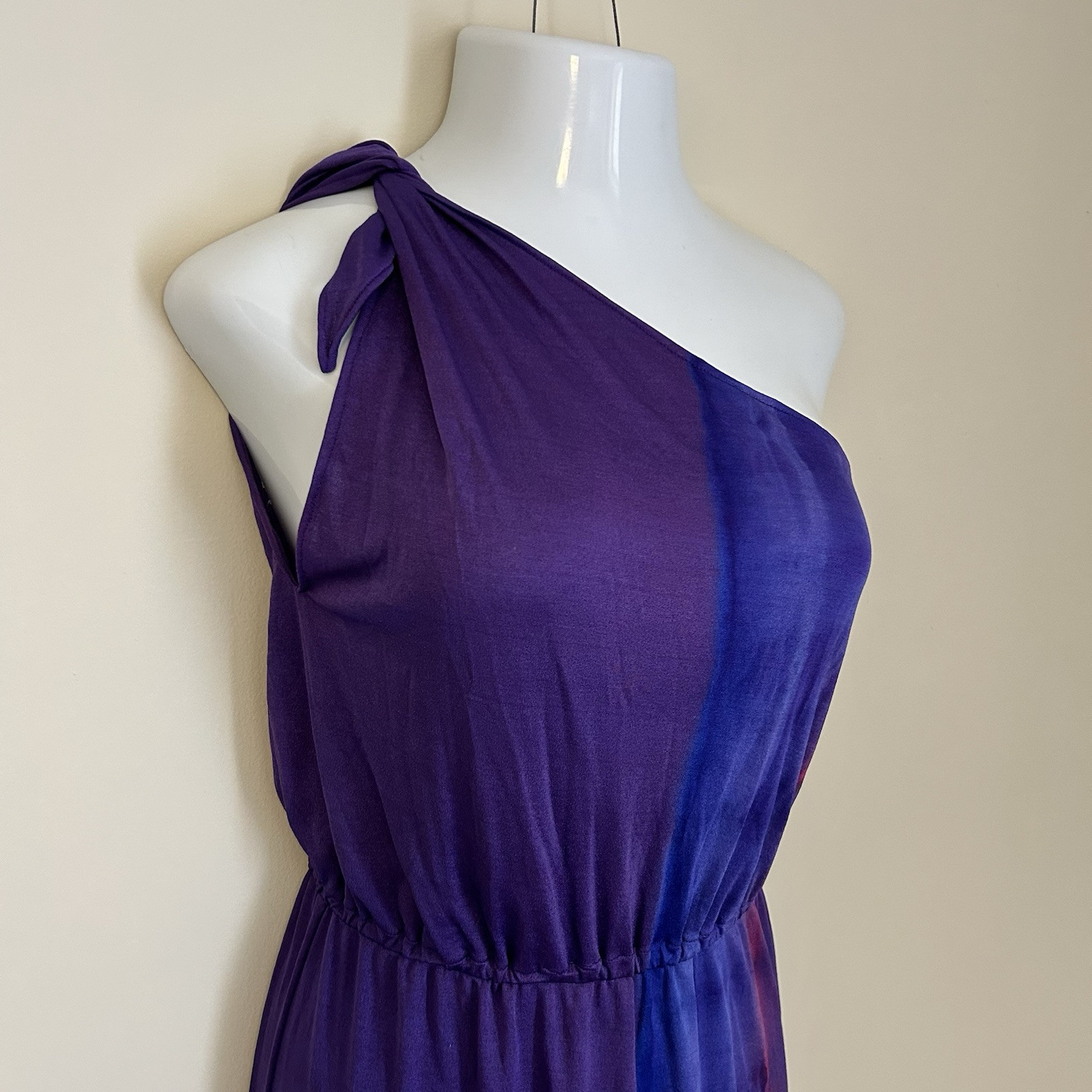 Vintage Whispers Size 10 Goddess Gown Lingerie One Shoulder Purple Nightgown