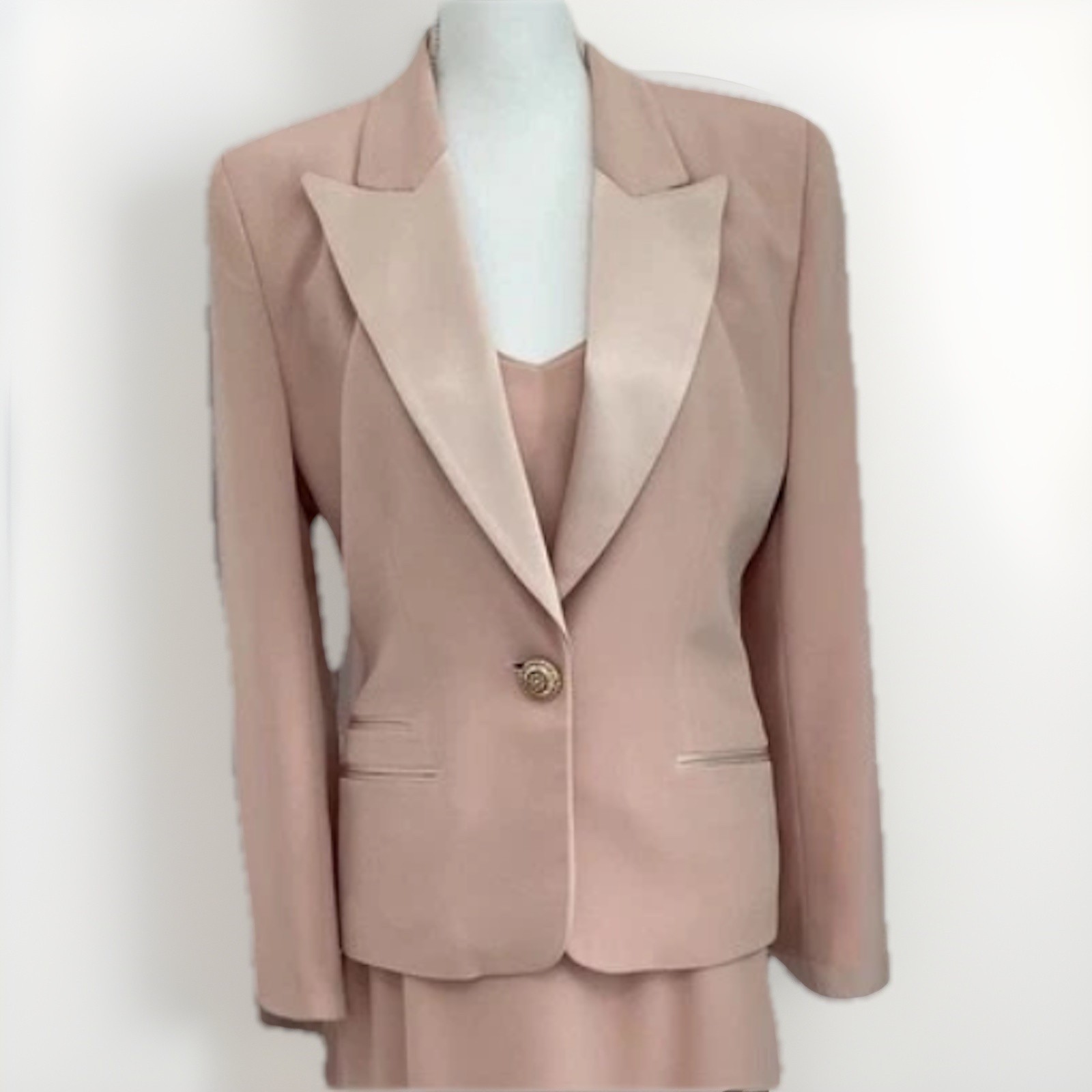 YL By Yair 3 Piece Dress Suit Mother of Bride Formal Wedding Blush Sz 6 Y2K
