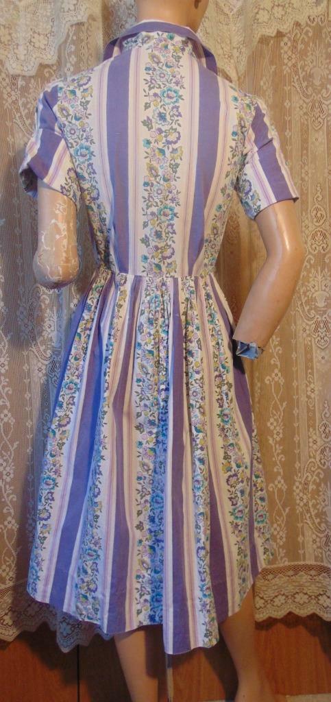 50/60s BRENTWOOD FOR PENNYS FLORAL COTTON SHIRT WAIST DRESS 24 W