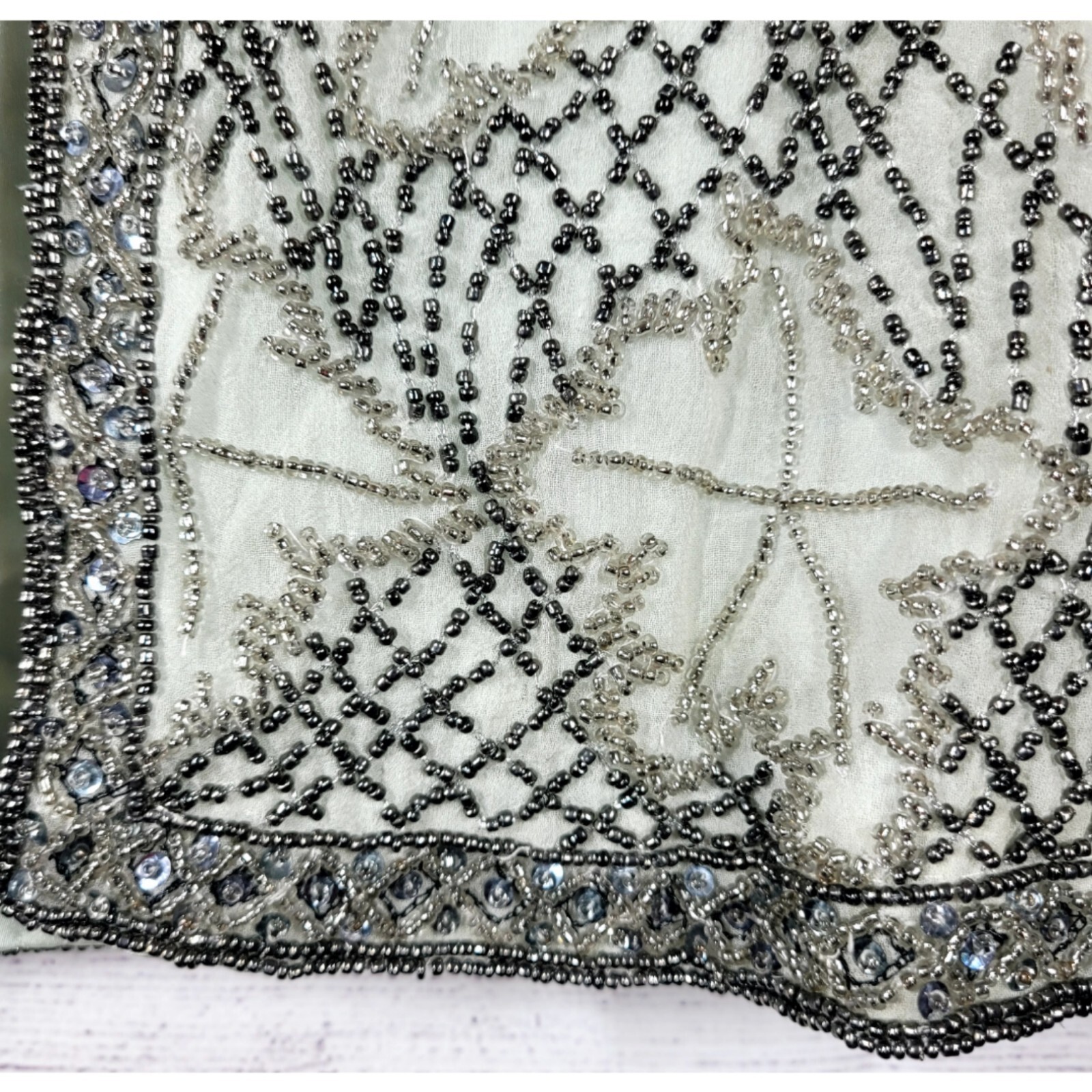 Adrianna Papell Evening Jacket 100% Silk Intricate Crystal Beaded Womens NWT
