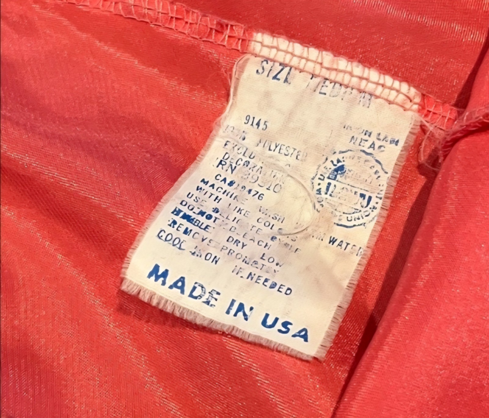 Vintage Union Made Women’s Size Medium Red/Orange Satin Nightgown Shorts