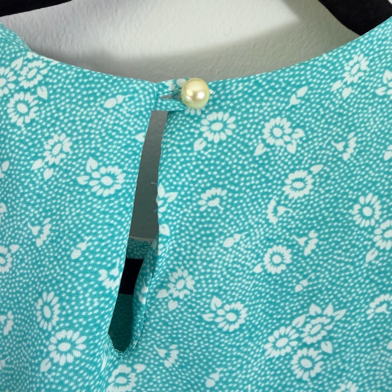 Vintage 80s Midi Dress Carriage Court Aqua Prairie Lace Collar Cottagecore S/M