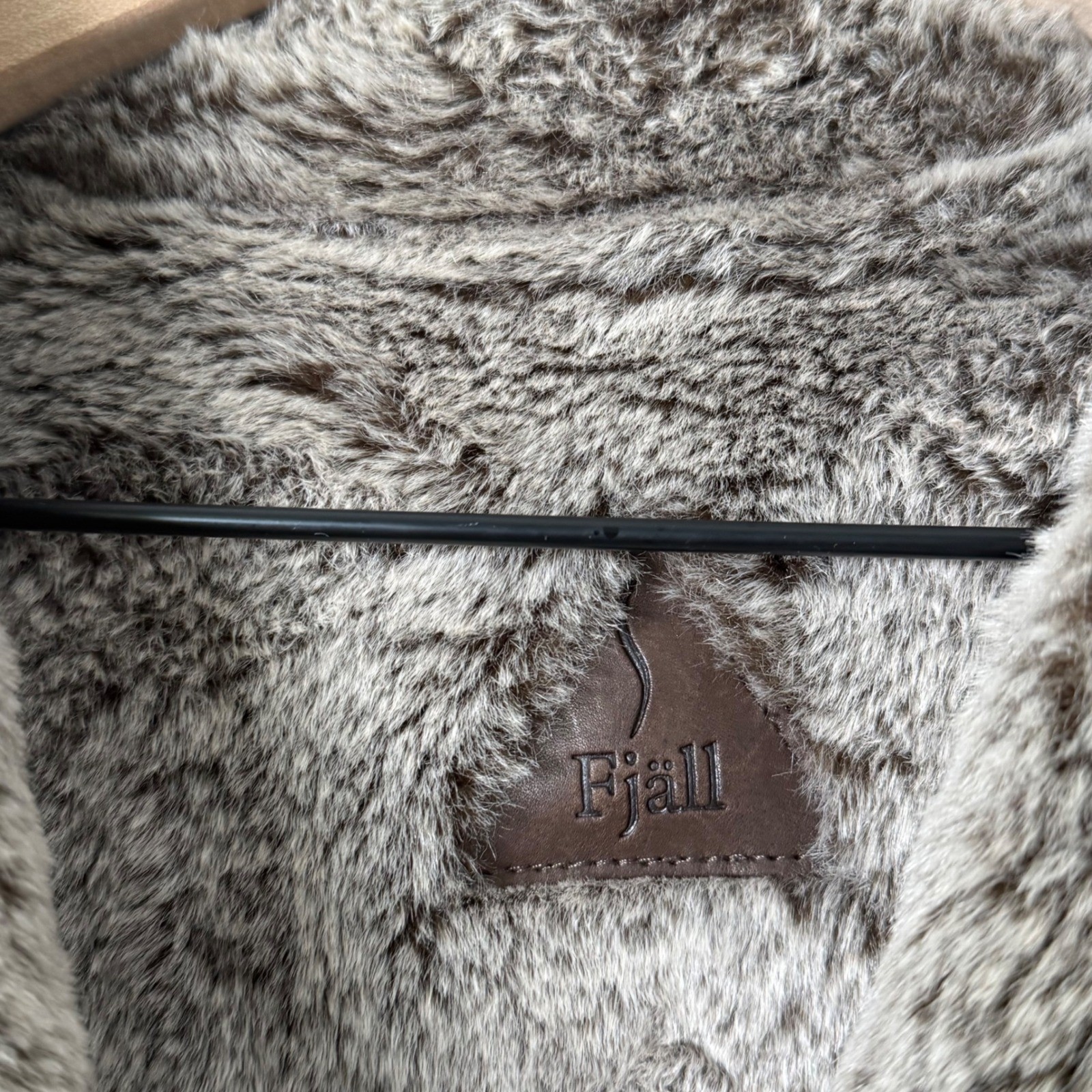 Fjall Penny Lane Faux Shearling Coat Women Large Brown Sherpa Toggle USA Y2K