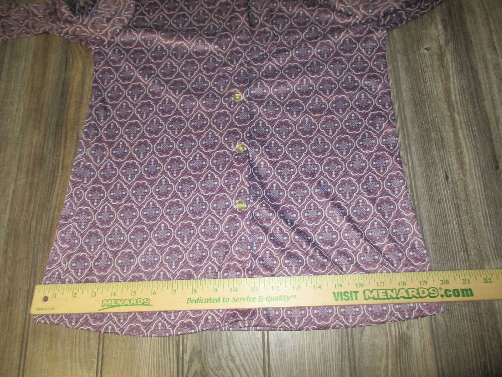 Vitg 80s Cape Cod Match Mates Purple Print Long Slv Top Size 14 Made in USA