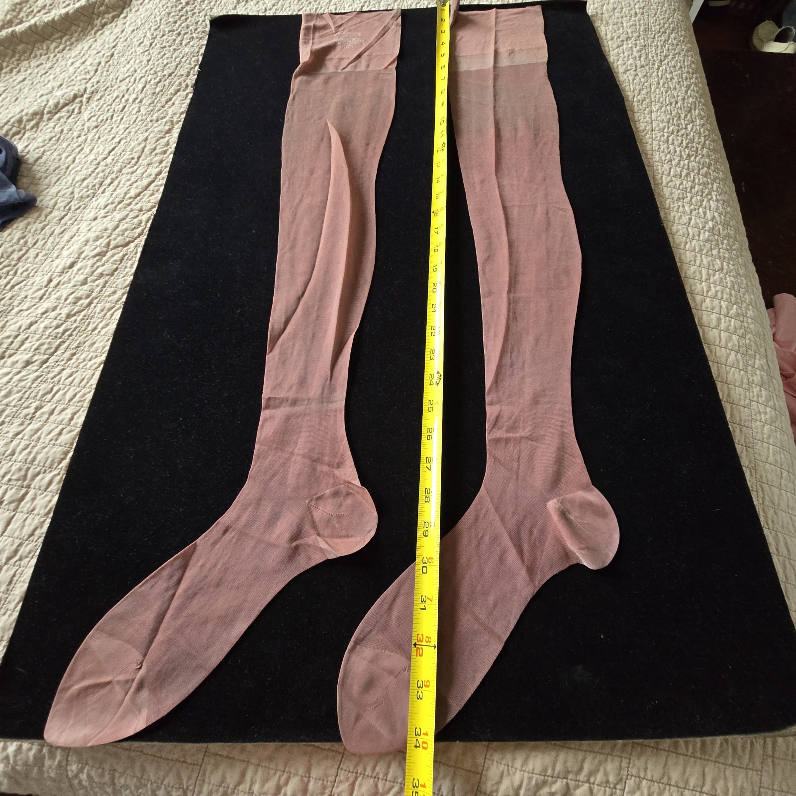 Vintage Fling Fashionata pair Sheer Nylon Thigh High Stockings Sz 10.5