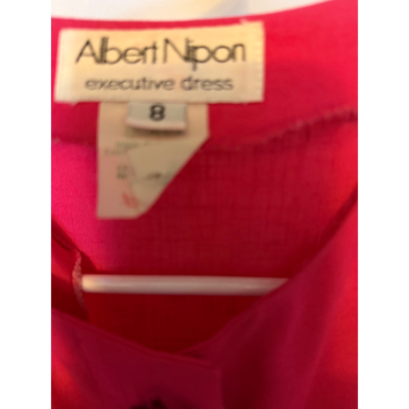 Albert Nipon Executive Dress Pink Linen Blend Short Sleeve Vintage Size 8