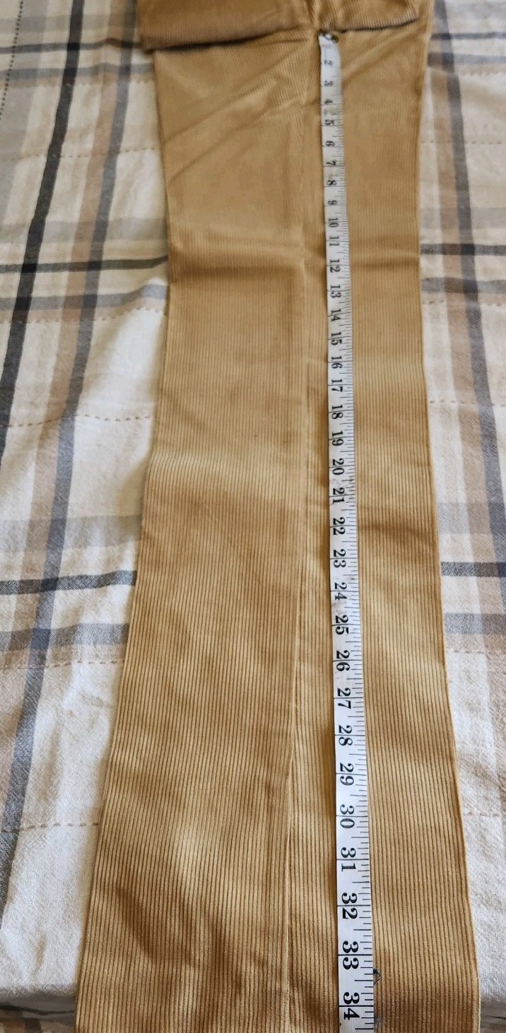 Vintage 80s French Star TAN Corduroy Jeans Waist 28 RN 51611 CA 51611