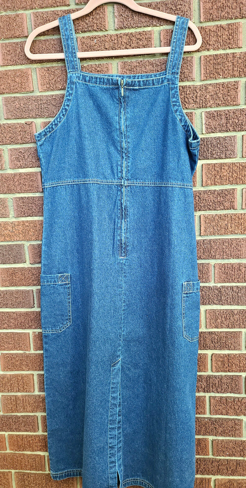 Vintage Sydni Jordan Denim Jean Dress Jumper Zip Up 100% Cotton