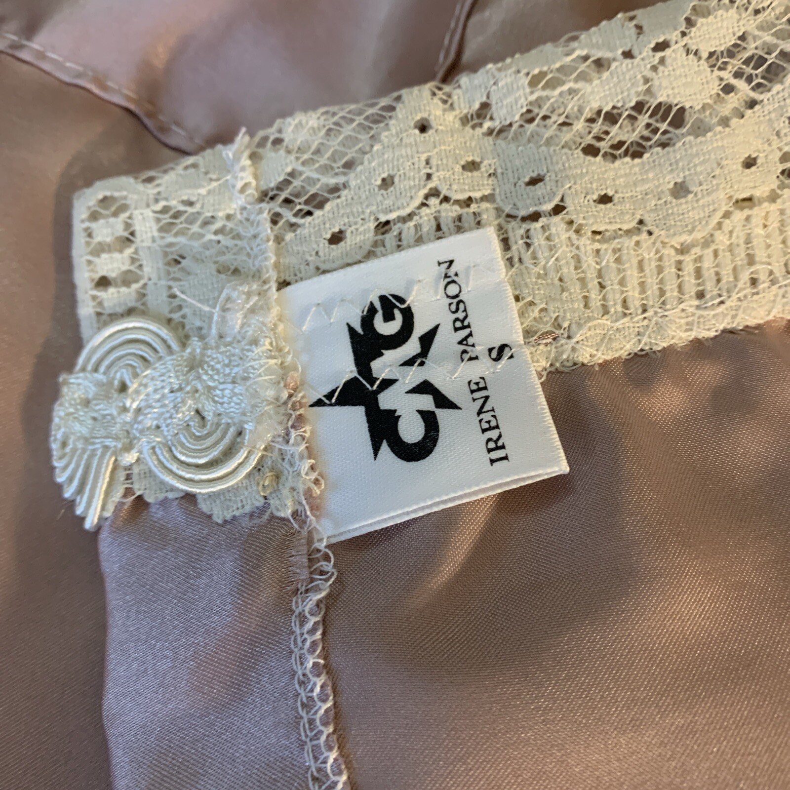 Vintage Irene Parson Bed Jacket Lounging Pant Set Size Small Satin USA
