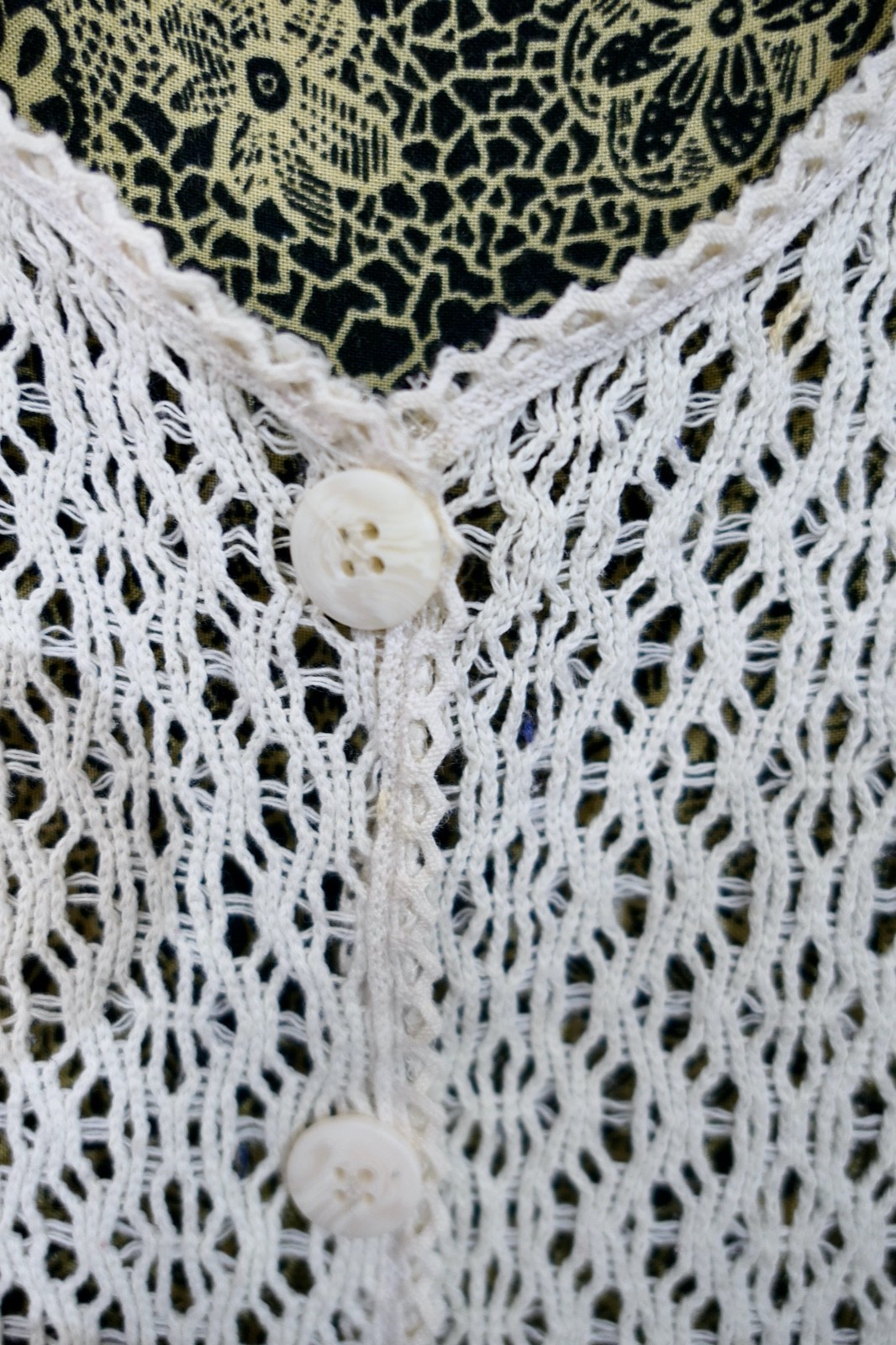 Vintage 80s 90s Olivia Rose Prairie Dress Crochet Vest Boho Filigree Sheath M